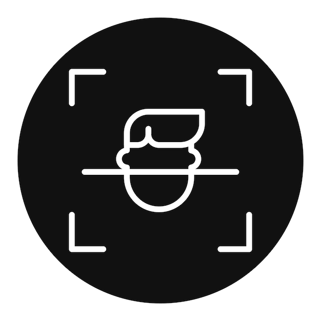 La imagen vectorial del icono de detección facial se puede utilizar para la biometría