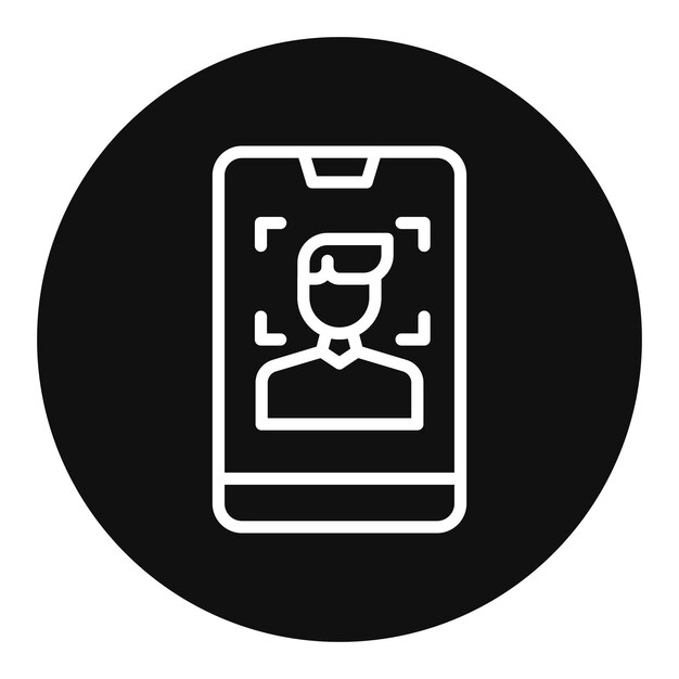 La imagen vectorial del icono de detección de rostros móvil se puede utilizar para la biometría