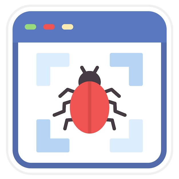 Imagen vectorial del icono de detección de virus Se puede utilizar para la seguridad cibernética