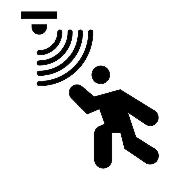 Imagen vectorial del icono del detector de movimiento Se puede utilizar para sensores