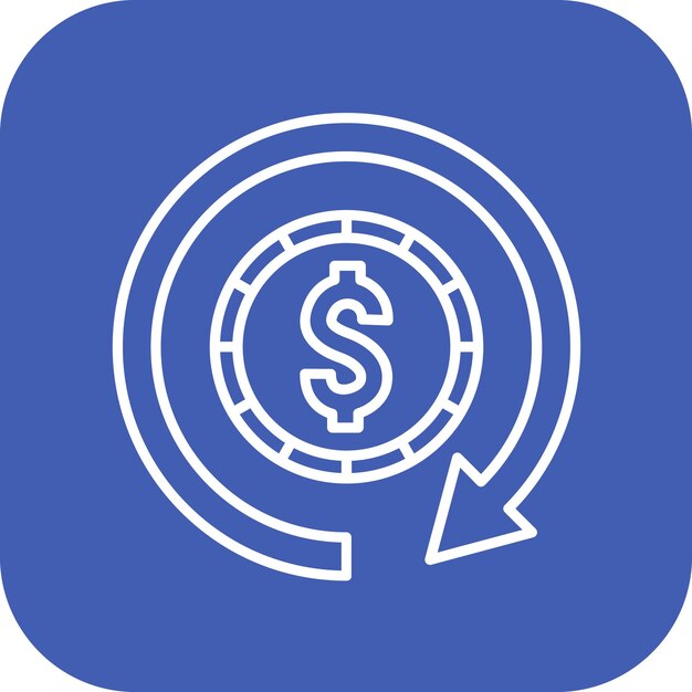 Imagen vectorial del icono de devolución de carga Puede utilizarse para Fintech