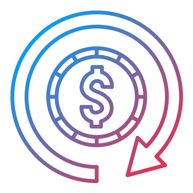 Imagen vectorial del icono de devolución de carga Puede utilizarse para Fintech