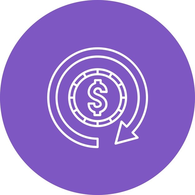 Imagen vectorial del icono de devolución de carga Puede utilizarse para Fintech