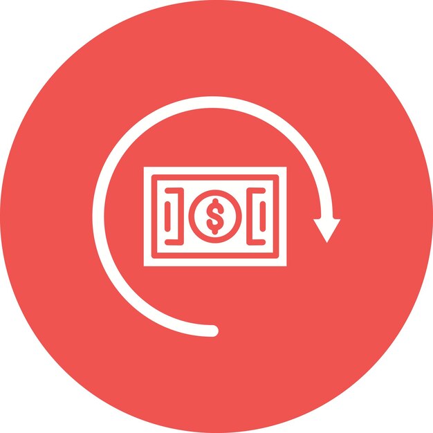 Imagen vectorial del icono de devolución de dinero Se puede usar para Shopping Friday