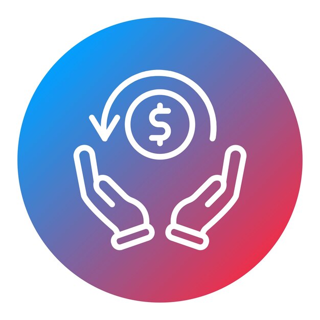 Imagen vectorial del icono de devolución de dinero Se puede utilizar para la tienda web