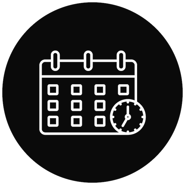 Imagen vectorial del icono del día del horario Se puede utilizar para trabajar desde casa