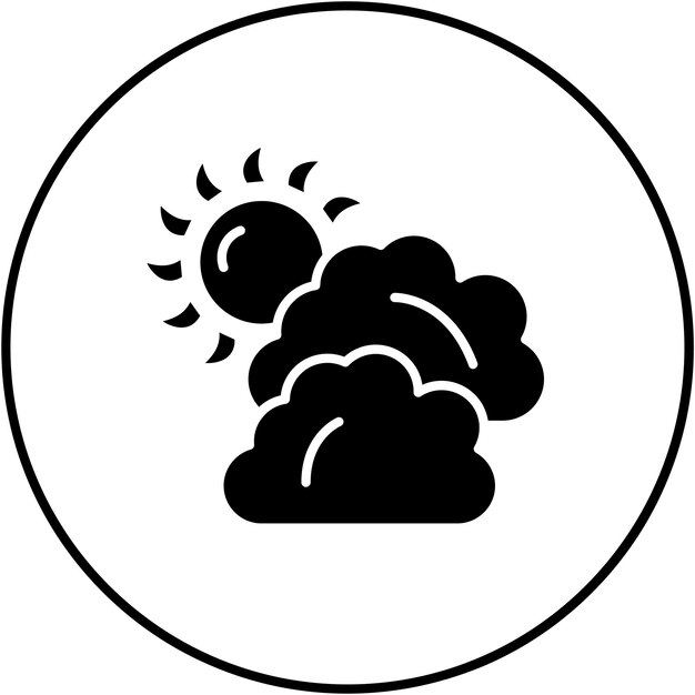 Imagen vectorial del icono del día nublado Se puede usar para el tiempo