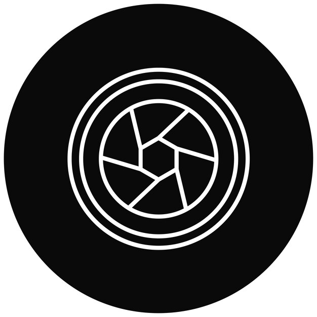Imagen vectorial del icono del diafragma Se puede utilizar para la fotografía