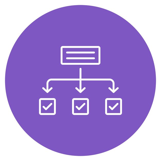 Imagen vectorial del icono del diagrama de flujo Se puede utilizar para el servicio de marketing en Internet