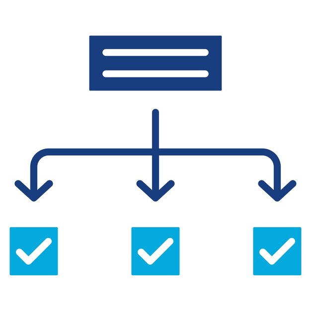 Imagen vectorial del icono del diagrama de flujo Se puede utilizar para el servicio de marketing en Internet