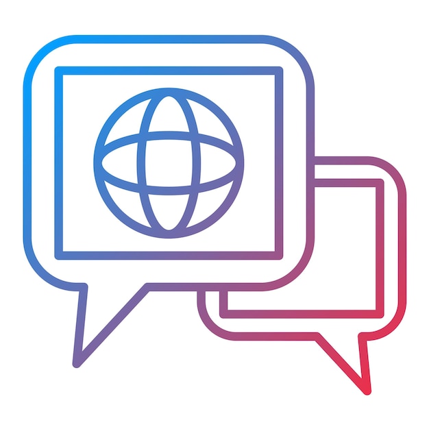 Imagen vectorial de icono de diálogo internacional Puede utilizarse para la gestión de proyectos