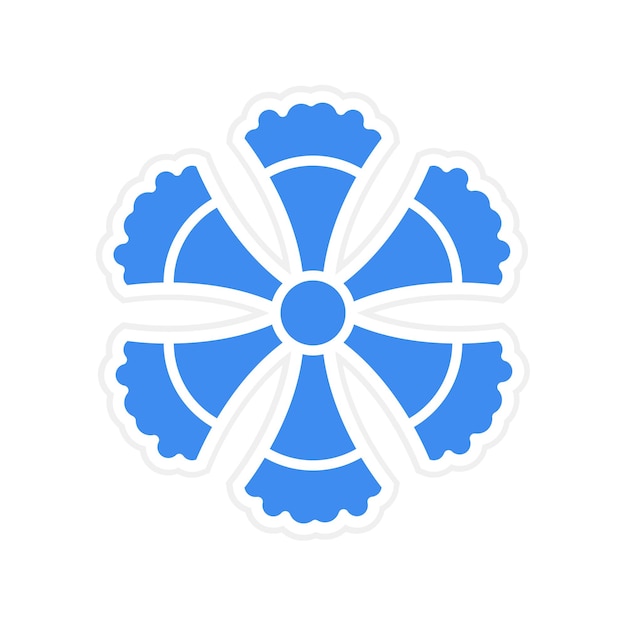 Imagen vectorial de icono de Dianthus con franjas Se puede usar para flores