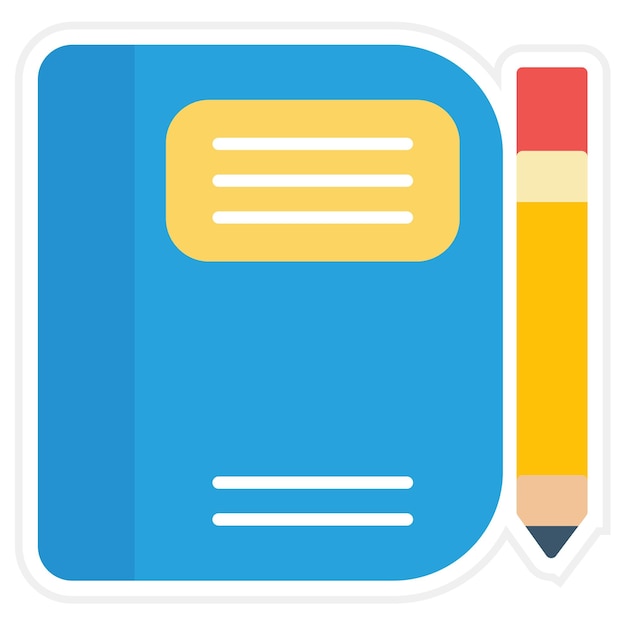Imagen vectorial del icono del diario de estudio Se puede usar para UX e UI