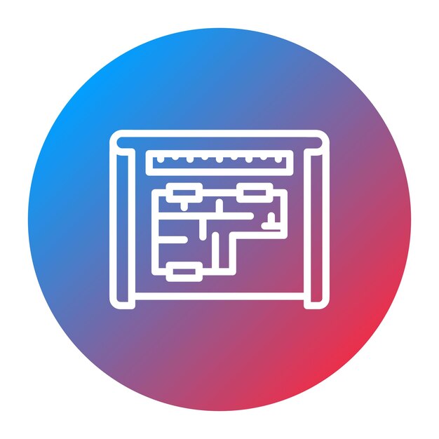 Imagen vectorial de icono de dibujo de planos Se puede utilizar para Ingeniero en Mecánica