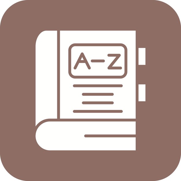 La imagen vectorial del icono del diccionario se puede utilizar para el aprendizaje