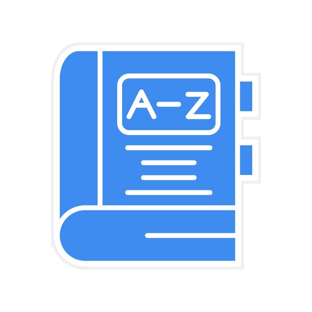 La imagen vectorial del icono del diccionario se puede utilizar para el aprendizaje