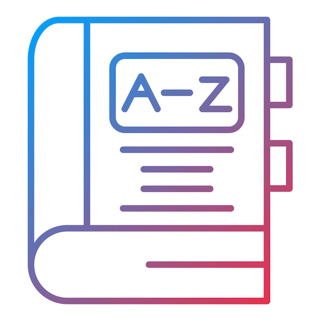 La imagen vectorial del icono del diccionario se puede utilizar para el aprendizaje