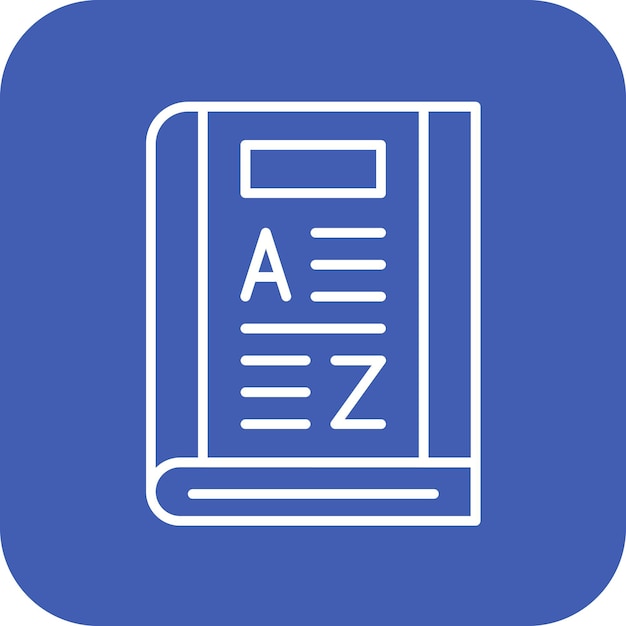La imagen vectorial del icono del diccionario se puede utilizar para la biblioteca