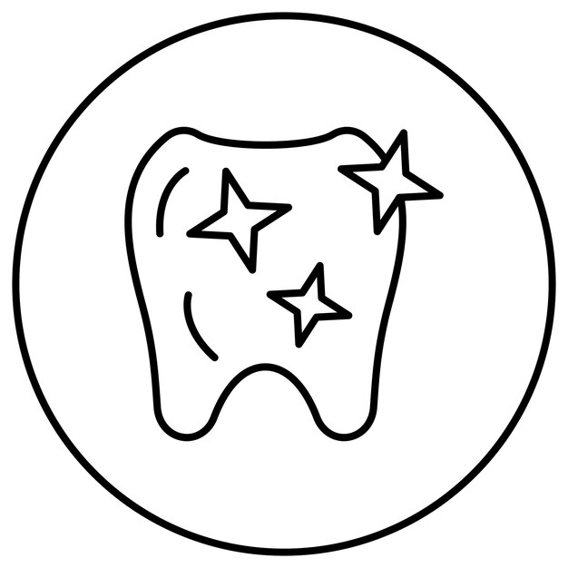 Vector imagen vectorial de icono de diente limpio se puede utilizar para el cuidado dental
