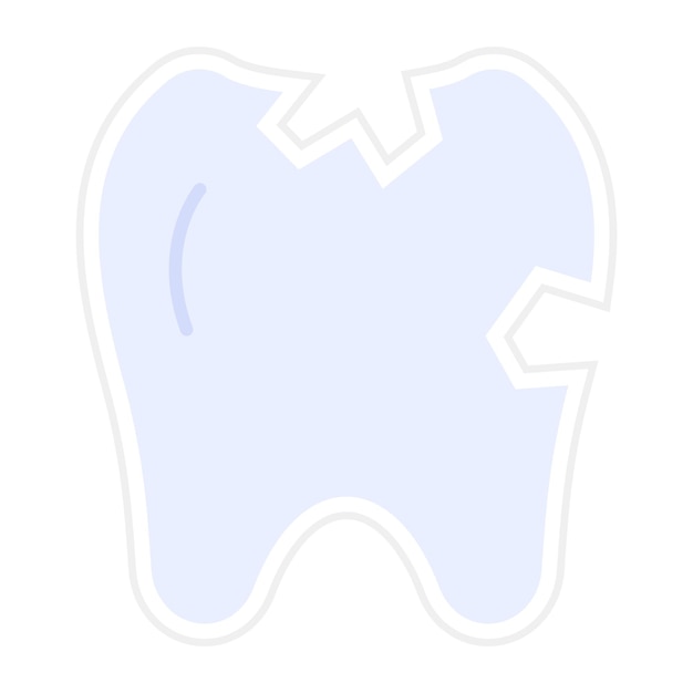 Imagen vectorial del icono del diente roto Se puede utilizar para el cuidado dental