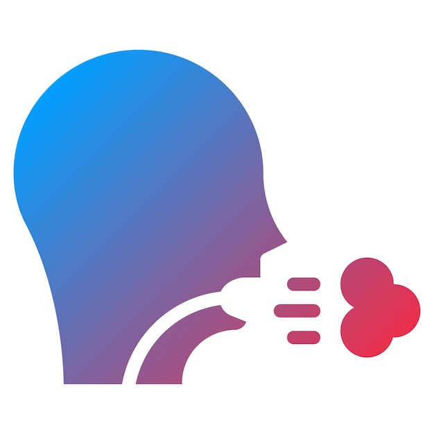 Imagen vectorial del icono de dificultad para respirar Puede utilizarse para los síntomas de alergia