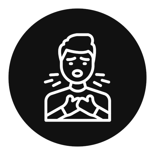 Imagen vectorial del icono de dificultad para respirar Puede utilizarse para la tuberculosis