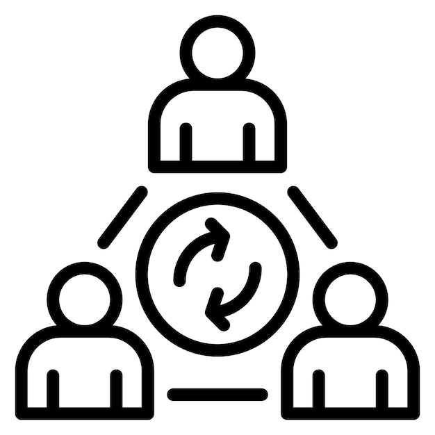 Imagen vectorial del icono de dinámica de grupo Se puede utilizar para el trabajo en equipo