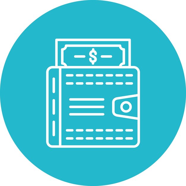 Imagen vectorial del icono de dinero en la billetera Se puede utilizar para la economía empresarial