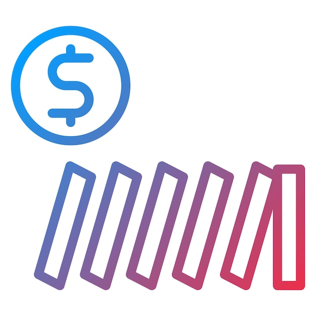 Imagen vectorial del icono de dinero Domino Se puede utilizar para el manejo de crisis