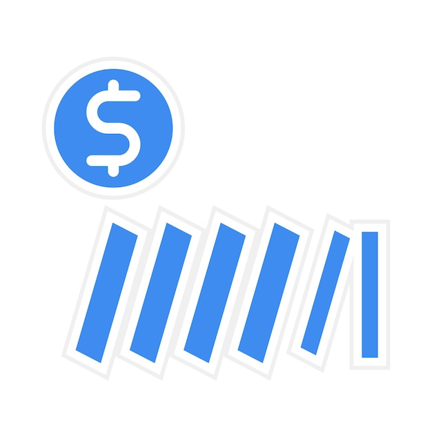 Imagen vectorial del icono de dinero Domino Se puede utilizar para el manejo de crisis
