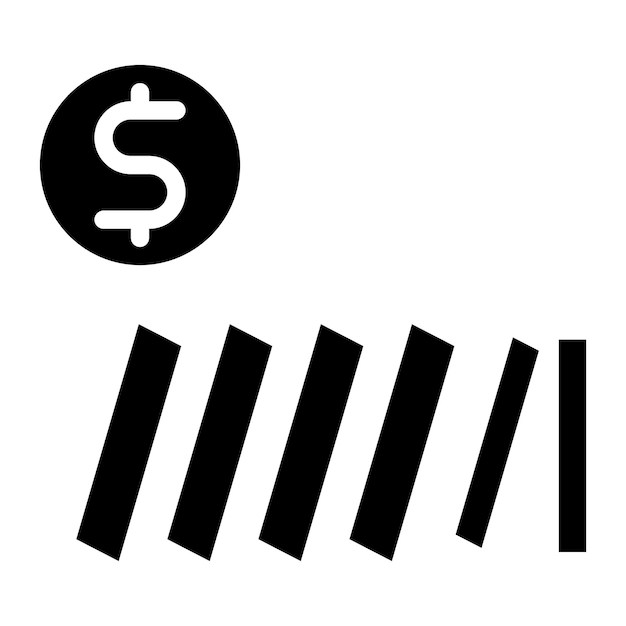 Imagen vectorial del icono de dinero Domino Se puede utilizar para el manejo de crisis