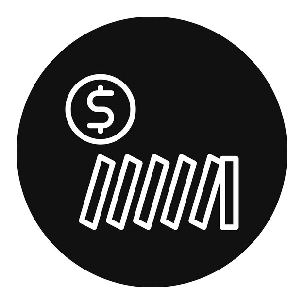 Imagen vectorial del icono de dinero Domino Se puede utilizar para el manejo de crisis