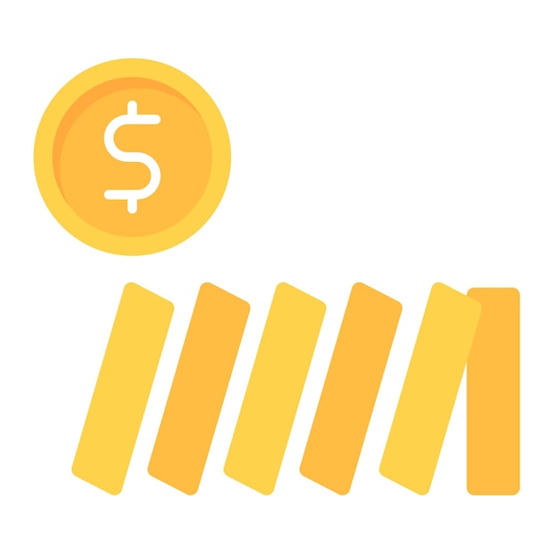 Imagen vectorial del icono de dinero Domino Se puede utilizar para el manejo de crisis