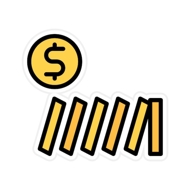 Imagen vectorial del icono de dinero Domino Se puede utilizar para el manejo de crisis