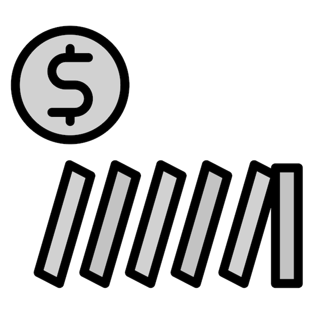 Imagen vectorial del icono de dinero Domino Se puede utilizar para el manejo de crisis