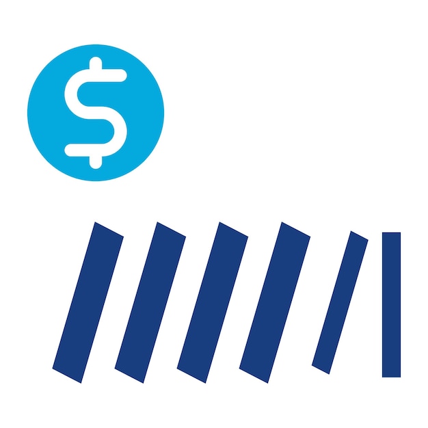 Imagen vectorial del icono de dinero Domino Se puede utilizar para el manejo de crisis