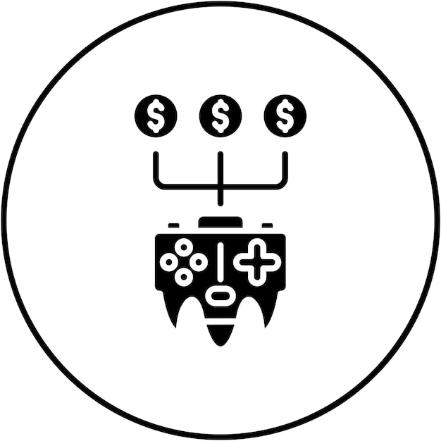 Imagen vectorial de icono de dinero del juego Se puede usar para juegos en línea