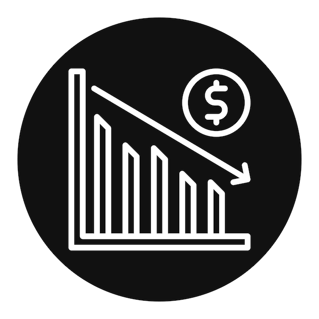 Imagen vectorial de icono de dinero perdido Se puede utilizar para el manejo de crisis