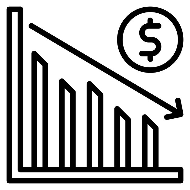 Imagen vectorial de icono de dinero perdido Se puede utilizar para el manejo de crisis