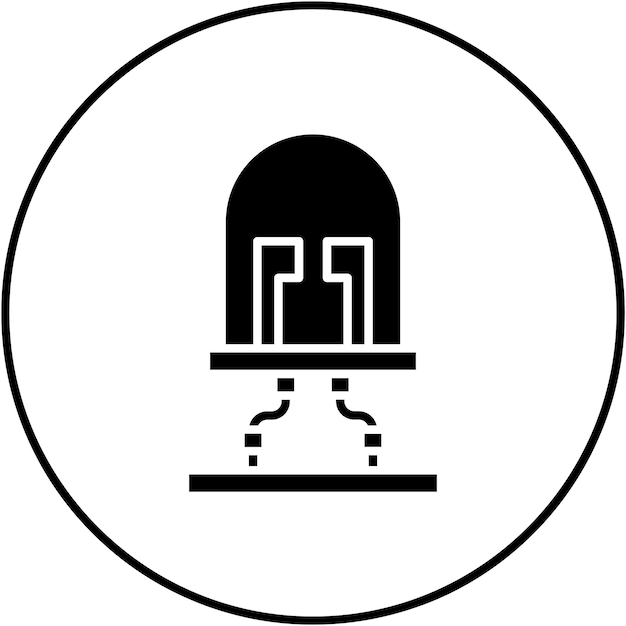 Imagen vectorial del icono de diodo Puede utilizarse para dispositivos electrónicos