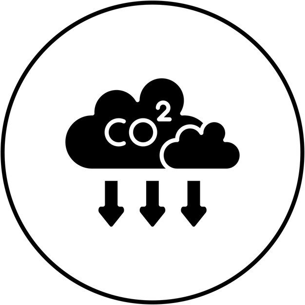 Imagen vectorial del icono de dióxido de carbono Se puede utilizar para la contaminación