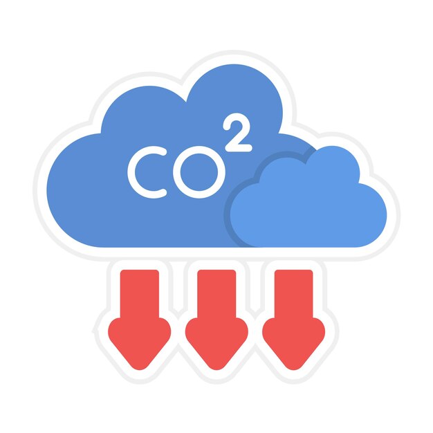 Imagen vectorial del icono de dióxido de carbono Se puede utilizar para la contaminación