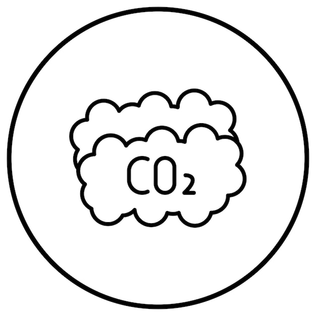 Imagen vectorial del icono de dióxido de carbono Se puede utilizar para la energía renovable