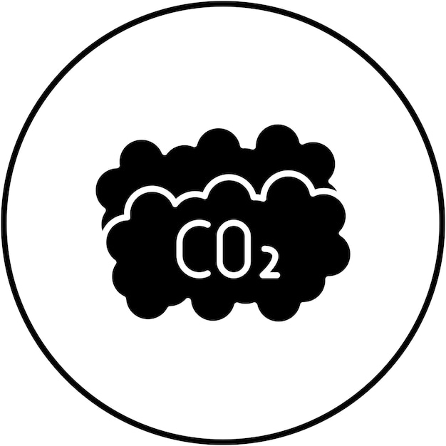 Imagen vectorial del icono de dióxido de carbono Se puede utilizar para la energía renovable