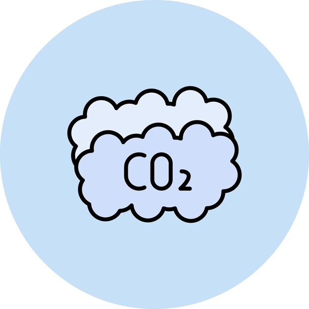 Imagen vectorial del icono de dióxido de carbono Se puede utilizar para la energía renovable