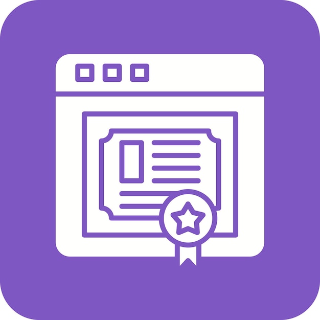 Imagen vectorial de icono de diploma en línea Se puede utilizar para la educación en línea