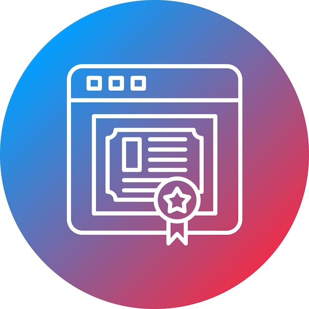 Imagen vectorial de icono de diploma en línea Se puede utilizar para la educación en línea