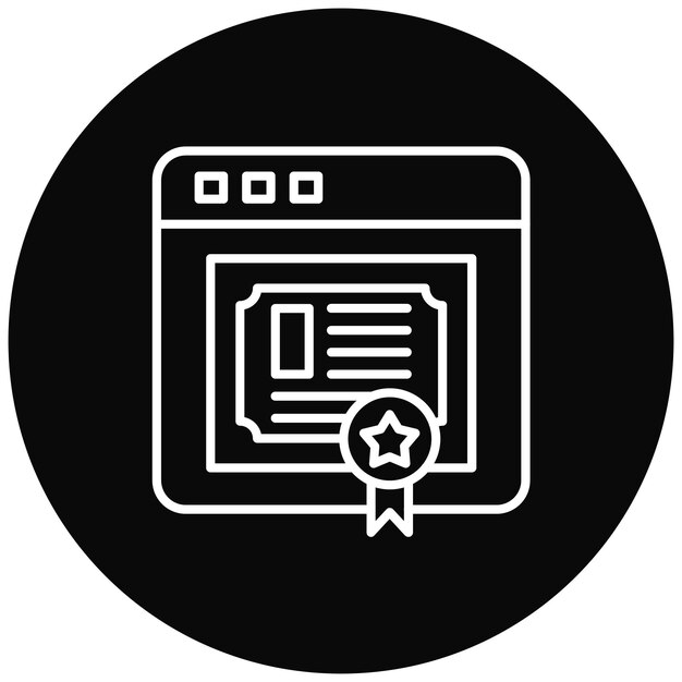 Imagen vectorial de icono de diploma en línea Se puede utilizar para la educación en línea