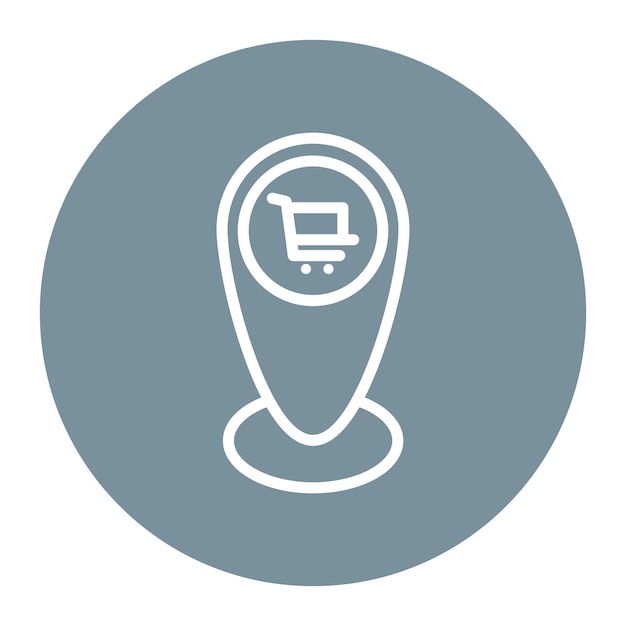 Imagen vectorial del icono de la dirección del carrito Se puede utilizar para la tienda de comercio electrónico