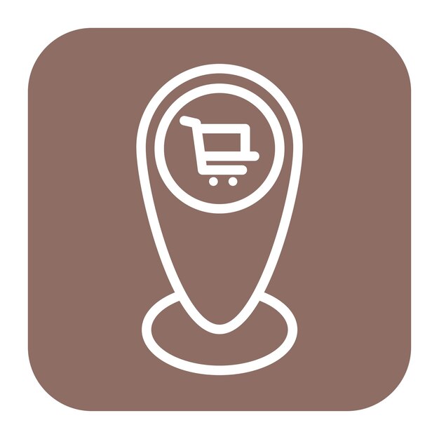Imagen vectorial del icono de la dirección del carrito Se puede utilizar para la tienda de comercio electrónico